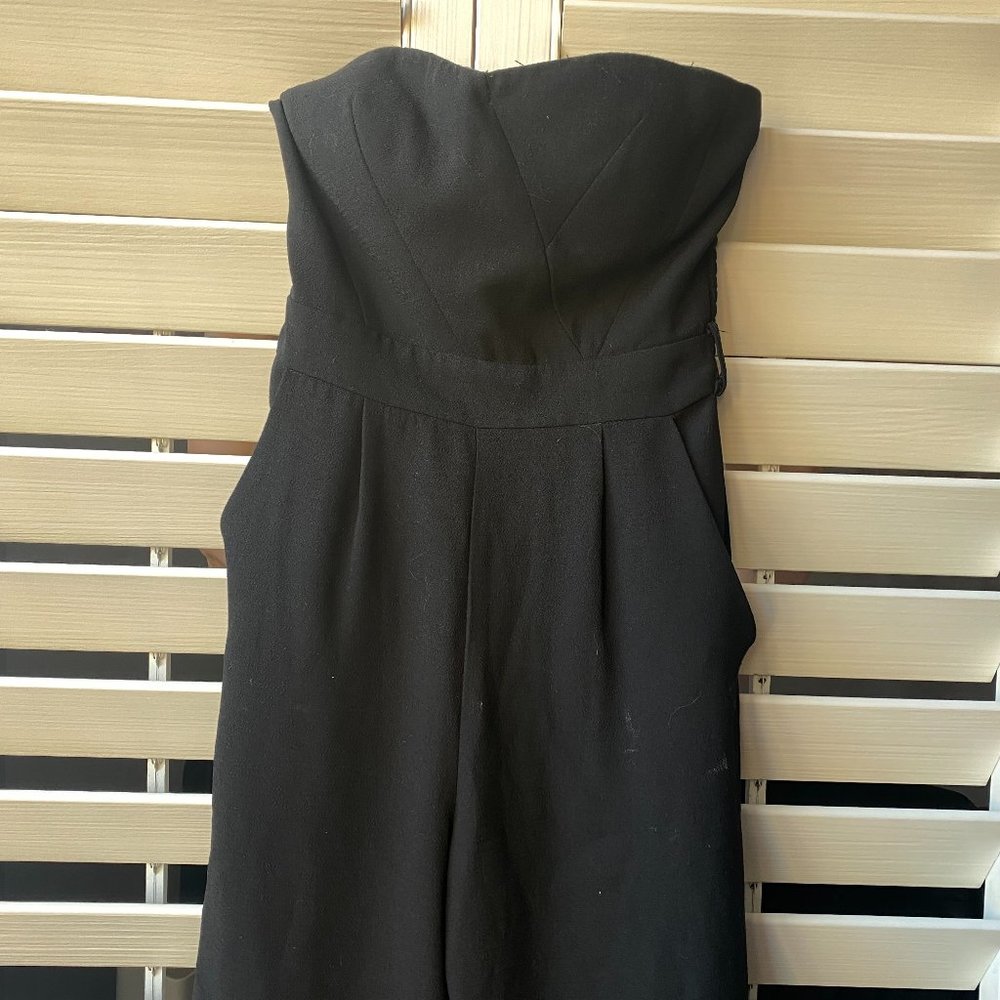 Black strapless jumpsuit